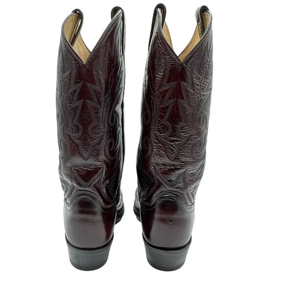 Dan Post Mens 9.5D Black Cherry Leather Cowboy Boots Western Stitching Rodeo - Picture 6 of 16